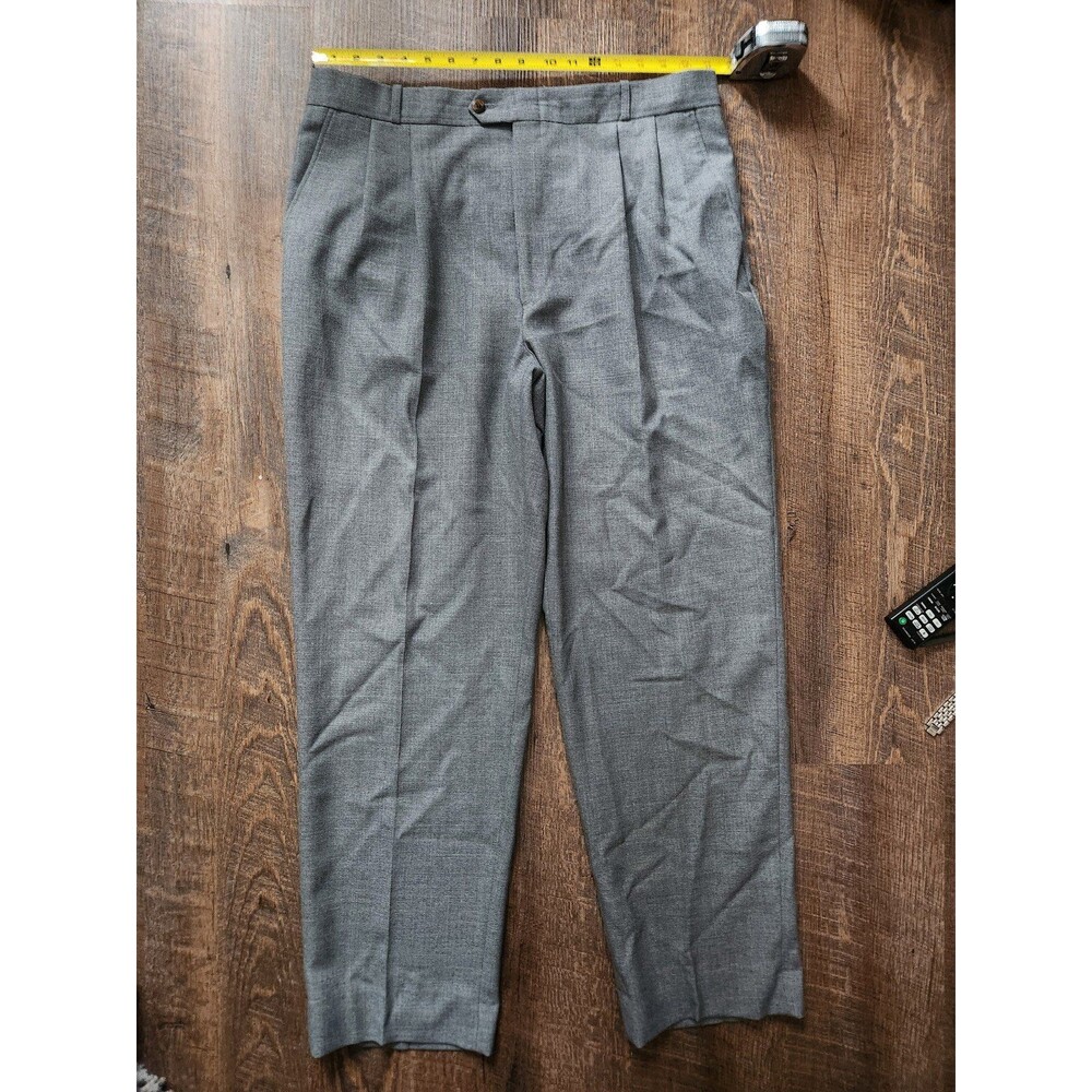Mens 34x30 gray pleated dress pants